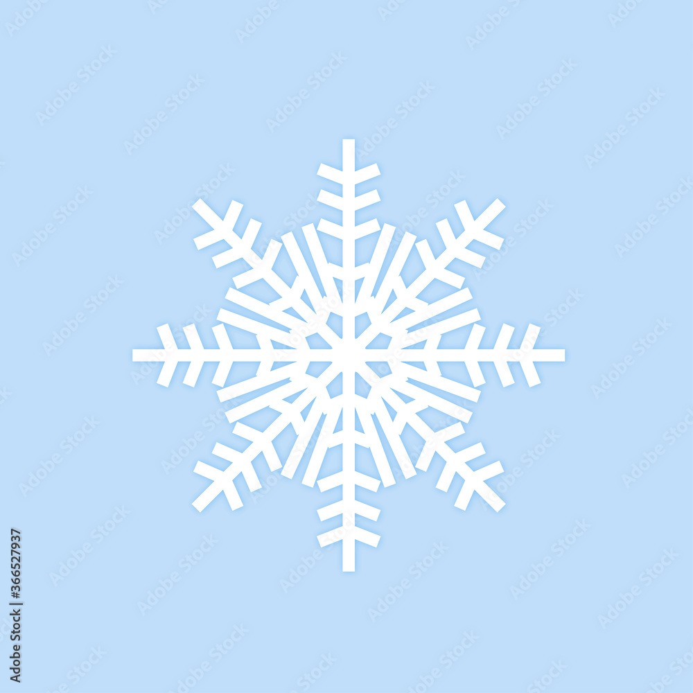 Snowflake vector icon. Flat style winter snowflake on blue background. Vector illustration Snowflake vector icon. Flat style winter snowflake on blue background. Vector illustration