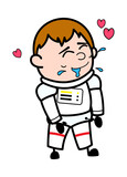 Astronaut Cartoon Drooling in Love