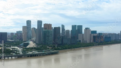 aerial view of hangzhou qianjiang new city