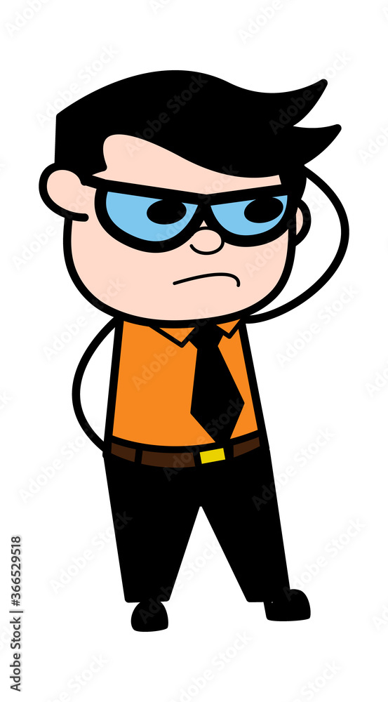 Cartoon Businessman thinking in Confusion