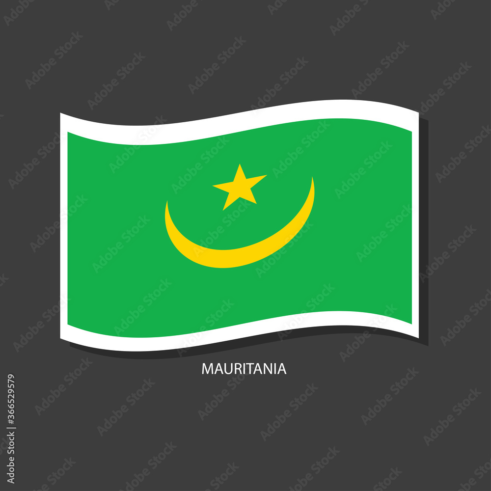 Mauritania flag Vector waving with flags. Mauritania flag Vector waving with flags.