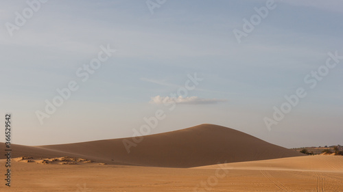 Beautiful sand dunes in Vietnam Mui Ne after sunset © okonato