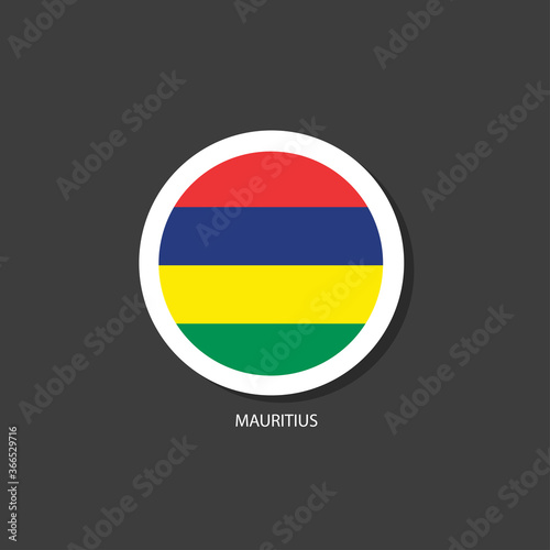 Mauritius flag Vector circle with flags.
