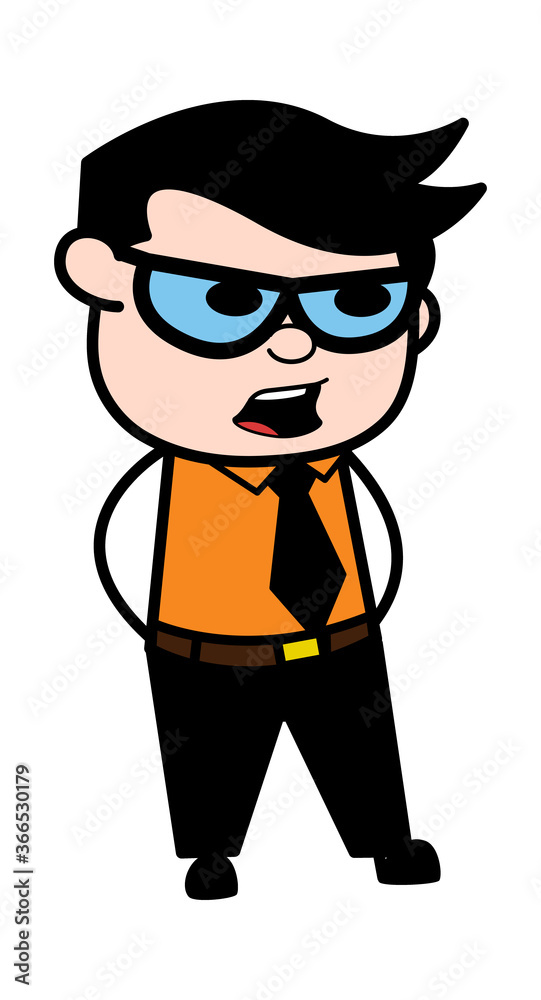 Worried Cartoon Businessman Talking
