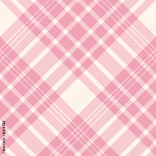 Seamless pattern in simple cozy pink and light beige colors for plaid, fabric, textile, clothes, tablecloth and other things. Vector image. 2