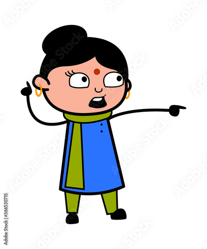Blaming Indian Lady Cartoon