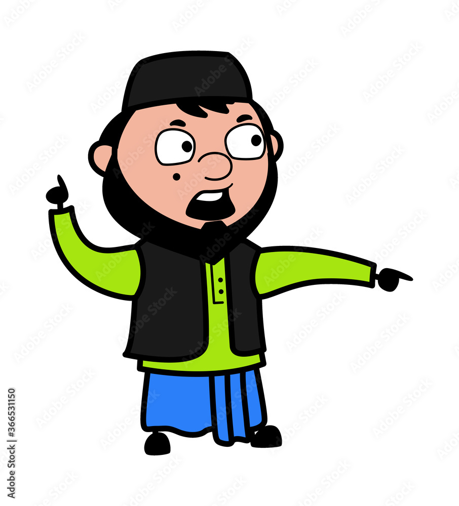 Blaming Muslim Man Cartoon
