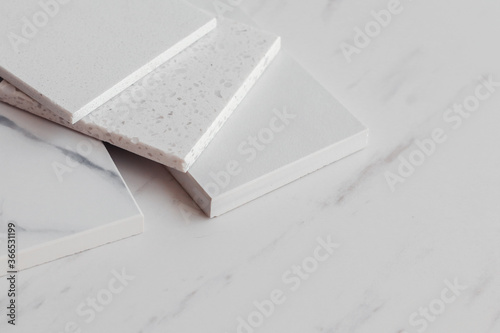 Various stone samples on light background