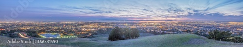 Panorama of San Francisco Bay Area in the Evening
