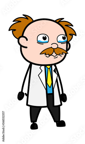 Cartoon Scientist Crying