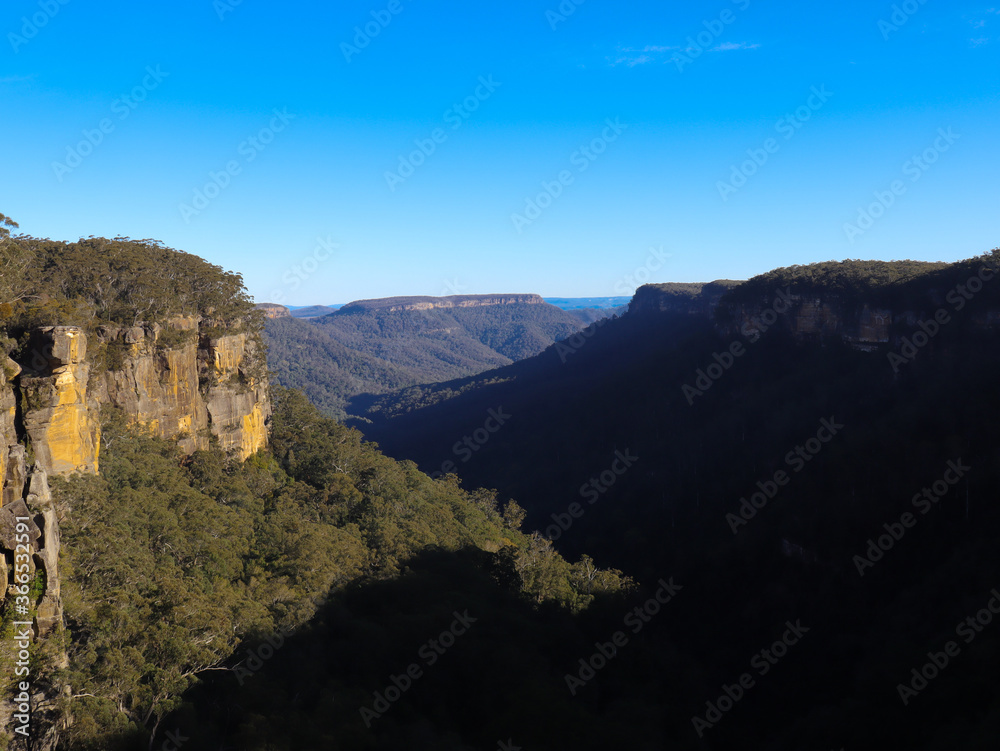 Beautiful flowing River in Fitzroy Falls in Bowral NSW Australia