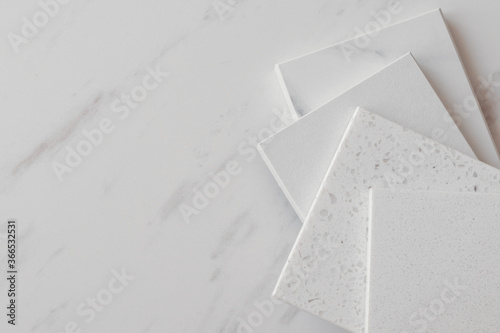Plakat Various stone samples on light background