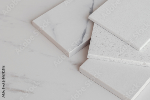 Various stone samples on light background