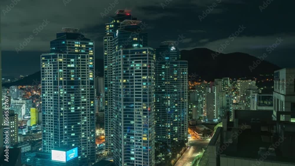 City Skyline With The Sharp Central Star Tower A At Night In Seomyeon, Busan, Soth Korea. - timelapse
City Skyline With The Sharp Central Star Tower A At Night In Seomyeon, Busan, Soth Korea. - timelapse