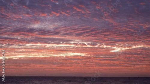 Stunning View Of The Sunrise Sky Scattering Over The Bantayan Island In Cebu, Philippines - timelapse photo
