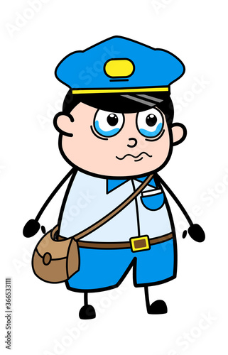 Cartoon Postal worker Crying