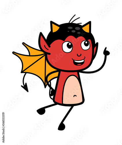 Cartoon Devil Talking Happy