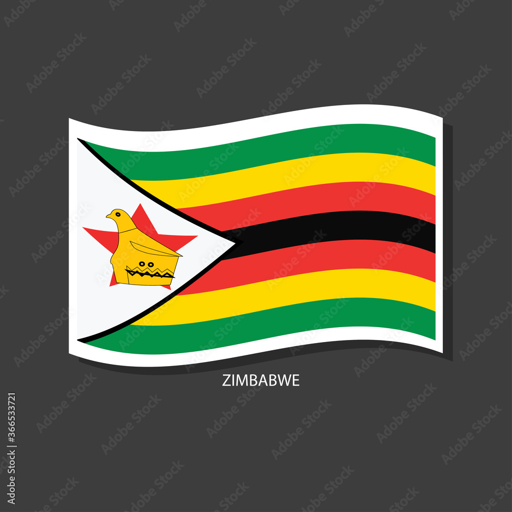Zimbabwe flag Vector waving with flags.	

