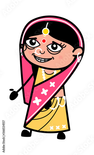 Day Dreaming Indian Woman cartoon