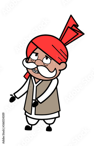 Day Dreaming Haryanvi Old Man cartoon