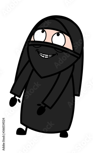 Day Dreaming Muslim Woman cartoon