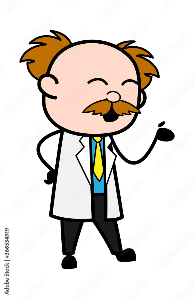 Fototapeta premium Cartoon Scientist Speaking