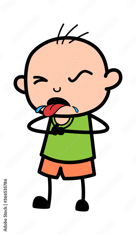 Cartoon Bald Boy Choking Cartoon Bald Boy Choking