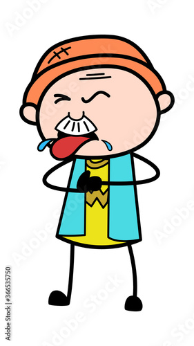 Cartoon Grandpa Choking