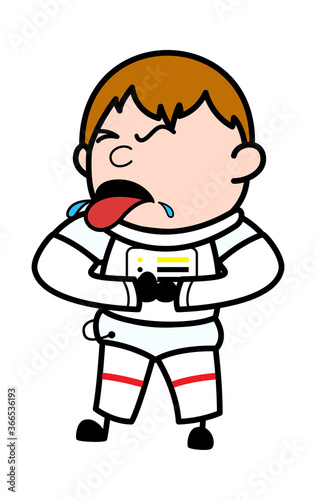 Cartoon Astronaut Choking