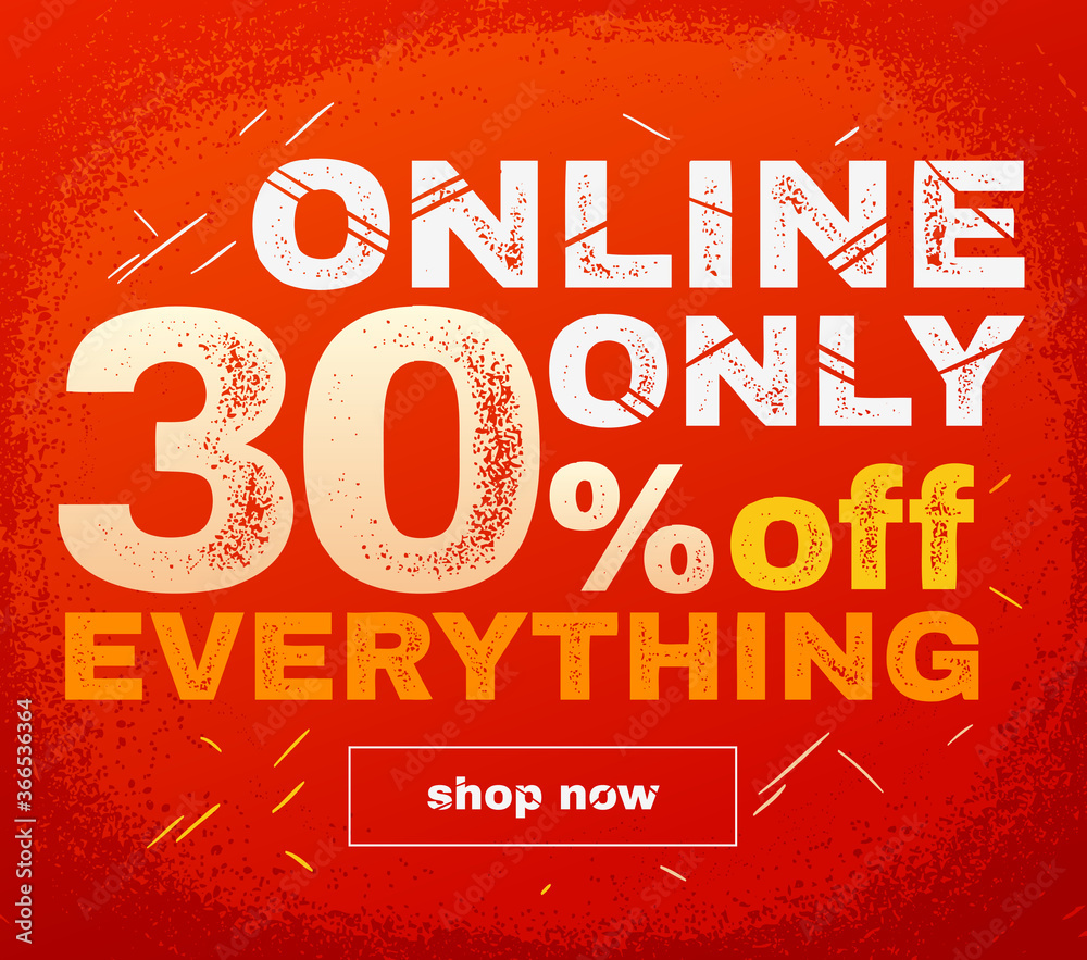 Obraz premium Online only sale banner. Sale and discounts. Vector illustration