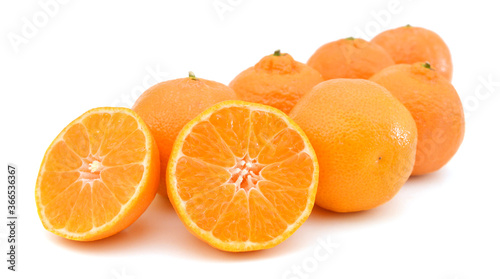 Orange mandarin or tangerine fruit isolated on white background