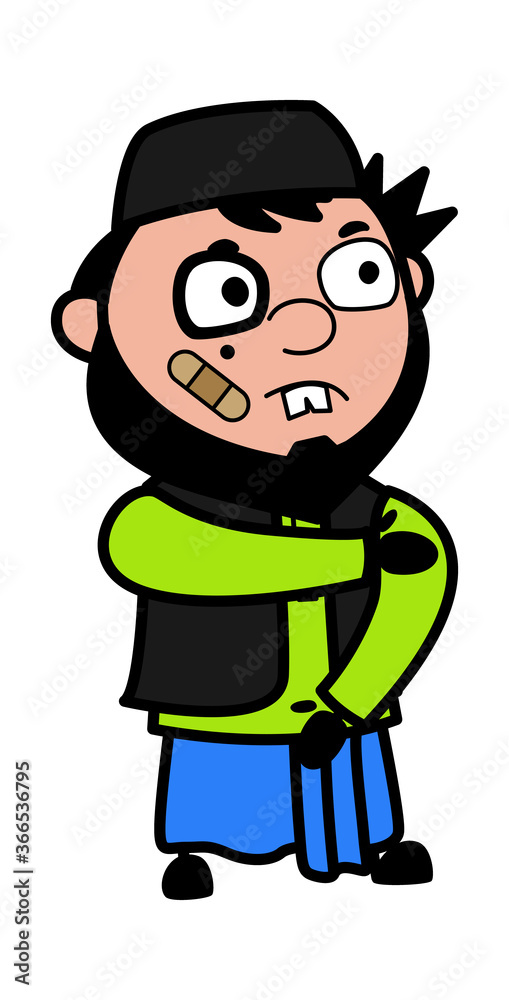 Injured Cartoon Muslim Man Injured Cartoon Muslim Man