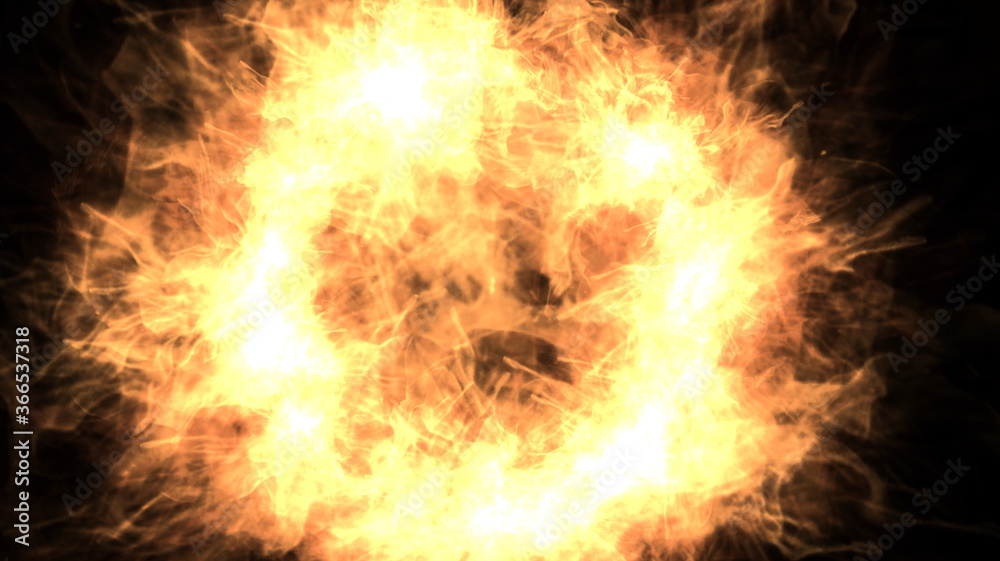 Fototapeta premium Graphics of the explosion and fire