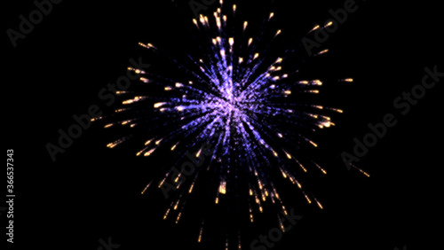Image graphic material of the exploded fireworks