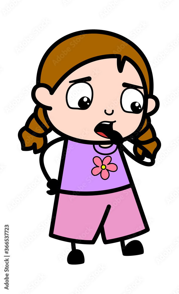Worried Cartoon Girl Thinking Worried Cartoon Girl Thinking