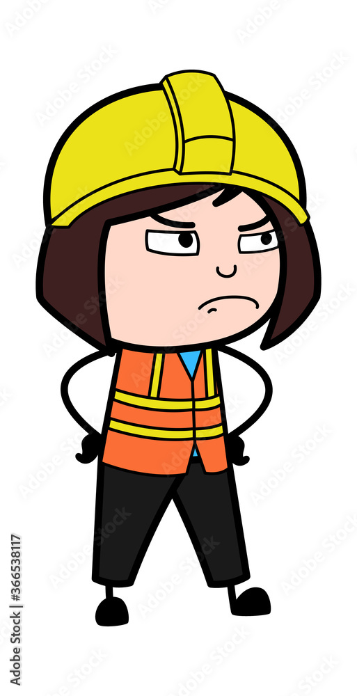 Aggressive Lady Engineer Cartoon Aggressive Lady Engineer Cartoon