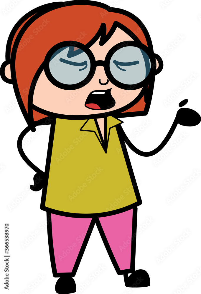 Teacher Talking Unamused Face Cartoon Stock Vector | Adobe Stock