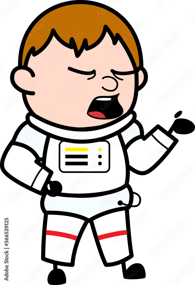 Astronaut Talking Unamused Face Cartoon