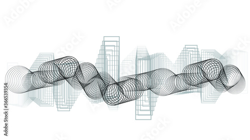 tunnel form logo . vector blend tool pipe . tube design element