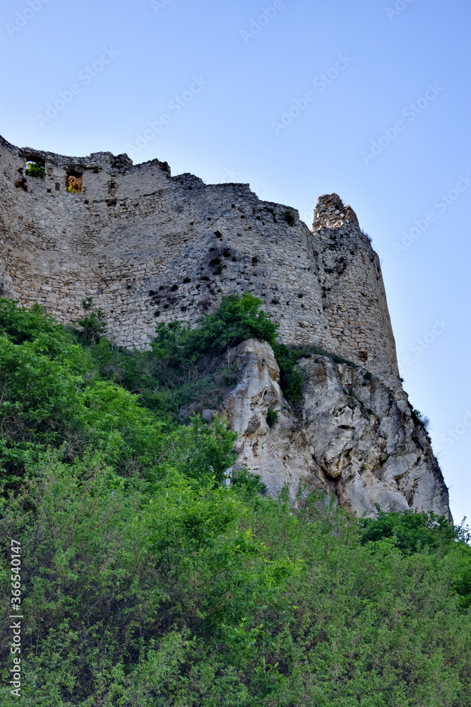Rocky wall against a blue sky, Slovakia's largest castle, historical centre, UNESCO World Heritage Site, Spiš Castle