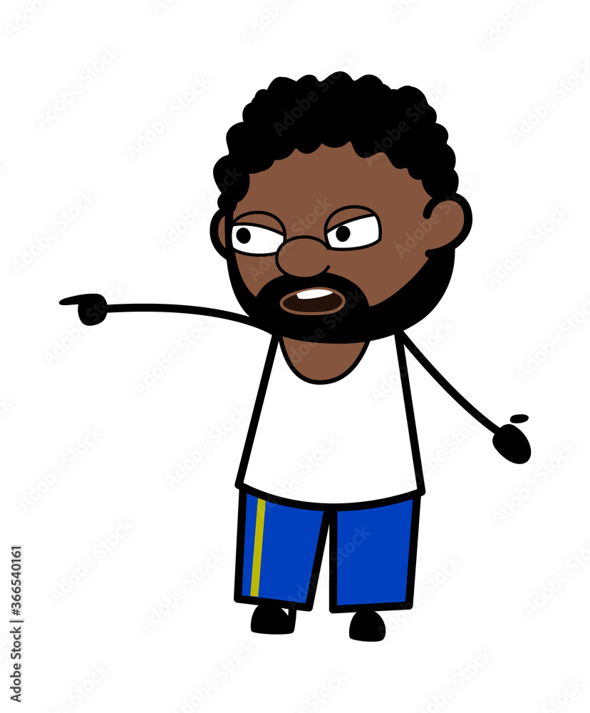 African American Man Pointing Finger Cartoon African American Man Pointing Finger Cartoon