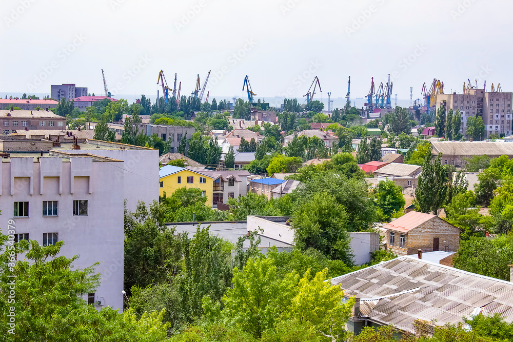 Azov sea and Port in Berdyansk