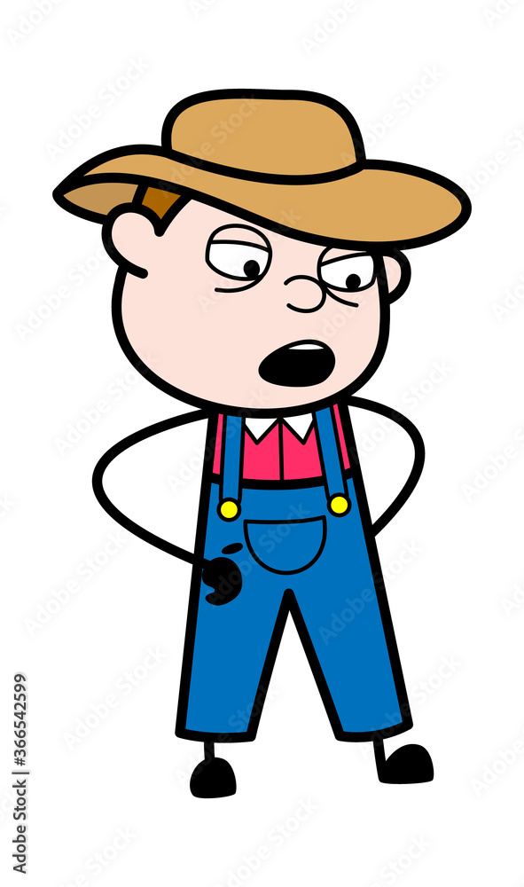 Cartoon Farmer Discussing Cartoon Farmer Discussing