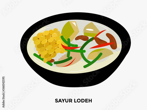 illustration of popular food in Indonesia. bakso, nasi goreng, gudeg, pecel lele, tempe penyet, nasi campur, sup buntut, ikan bakar, tempe goreng, nasi uduk, gulai, tongseng, ayam penyet, sate ayam, s