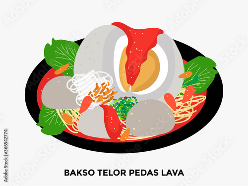 illustration of popular food in Indonesia. bakso, nasi goreng, gudeg, pecel lele, tempe penyet, nasi campur, sup buntut, ikan bakar, tempe goreng, nasi uduk, gulai, tongseng, ayam penyet, sate ayam, s