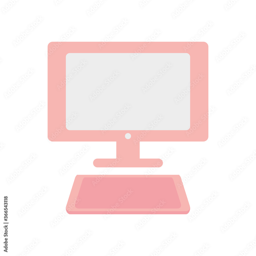 computer monitor and pen tablet, flat style computer monitor and pen tablet, flat style