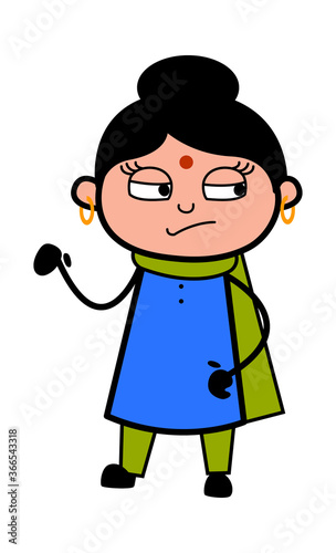Unamused Indian Lady Cartoon