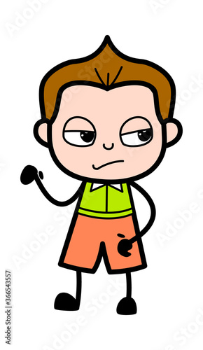 Unamused Schoolboy Cartoon