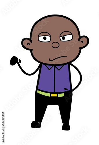 Unamused Cartoon Bald Black Cartoon