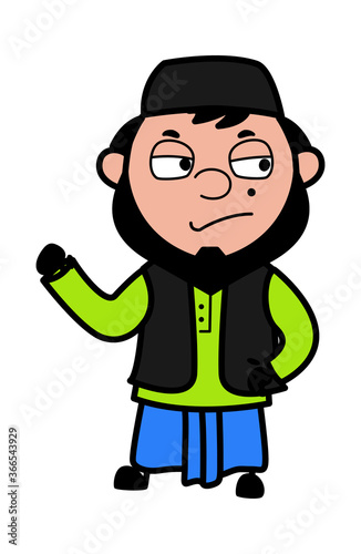 Unamused Muslim Man Cartoon